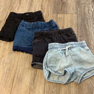 4 pack of girls denim shorts!